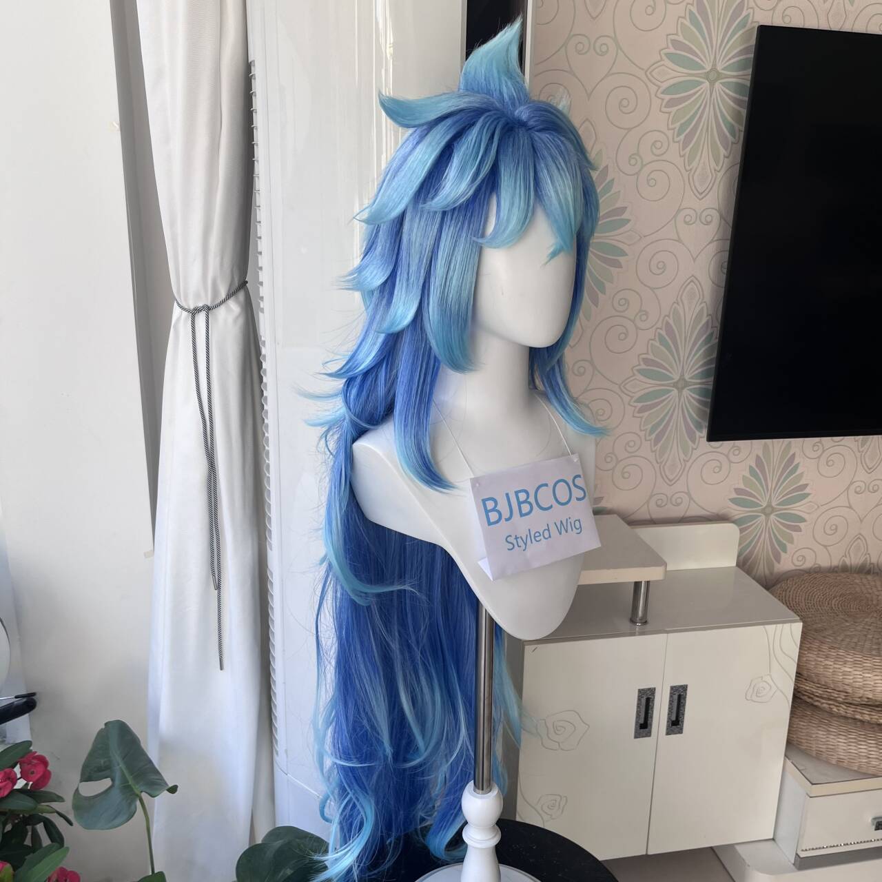 [Styled Wig]Idia Cosplay Wig A - Anime Cosplay Blue Hair recension och pris