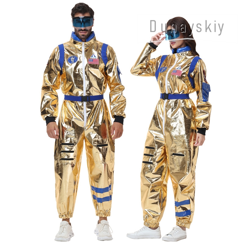 Shiny Metallic Gold Astronaut  - Anime Cosplay Couple recension och pris